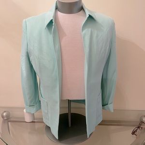 Mint green business casual jacket.